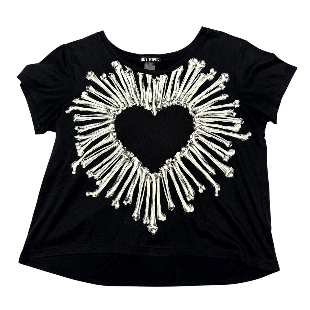 Hot Topic Lovely Bones Skeleton Heart T Shirt Womens 19x20 Whimsygoth Emo